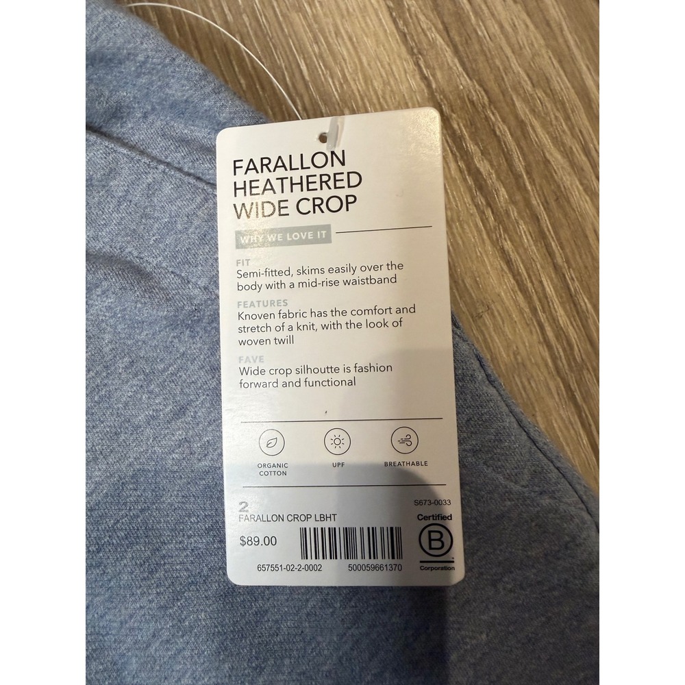 Athleta Farallon Heathered Wide Crop Pants Blue Size 2 NWT Athleisure Travel - Picture 4 of 10